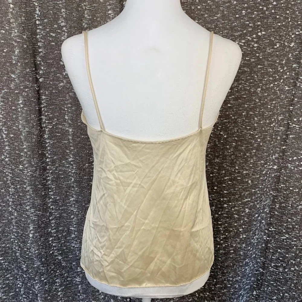 Vintage 70s Vanity Fair Satin Camisole Ship‎ Top Embroidered Women's 34